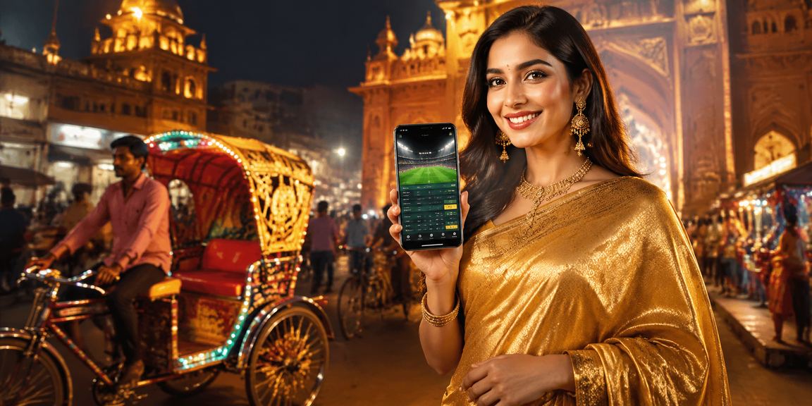 ঢাকায় শাড়ি পরা নারী মোবাইলে স্পোর্টস বেটিং উপভোগ করছেন